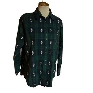 Vtg 80s Krazykat Southwest Flannel Shirt